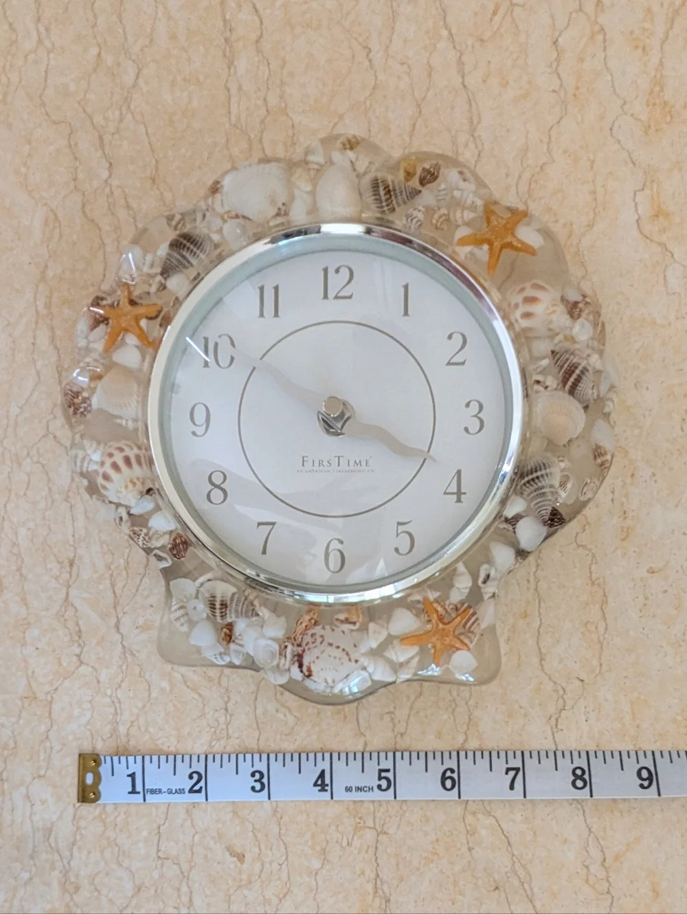 Vintage Lucite Seashell Coastal Grandma Core Quartz Firstime Wall Clock